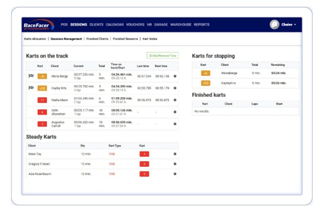 Competitive research screenshot from a main Clubspeed competitor